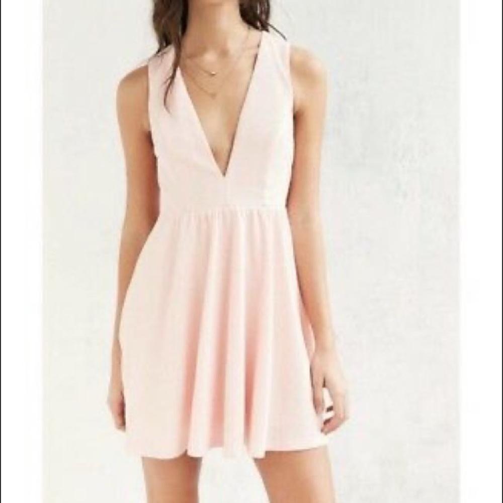 Lucca Couture Plunging Textured Fit + Flare Dress